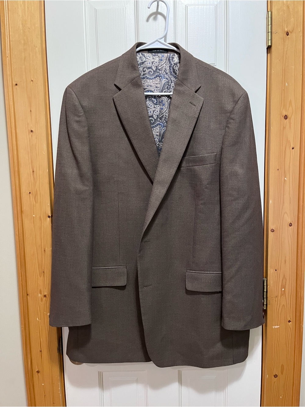 Lauren Ralph Lauren Brown Notch Lapel Sport Coat with Paisley Lining